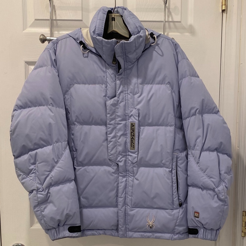 Spyder Women's 100% Duck Down Blue Puffer Coat Size L